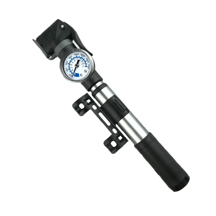 portable bike pump with gauge