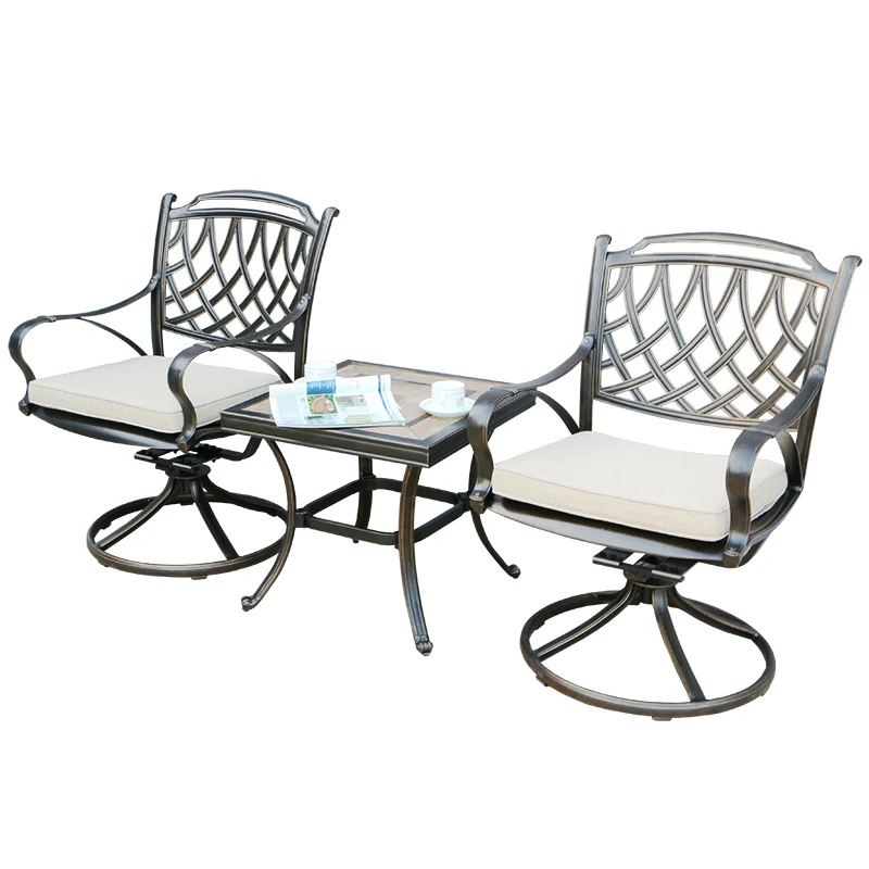 Hot Sale Cast Aluminum Patio Furniture Dining Chair And Table Set