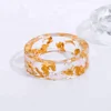 Beautiful Real Dry Flower Resin Ring Hand Made Elegant Ring for Womens' Gift Party Ring