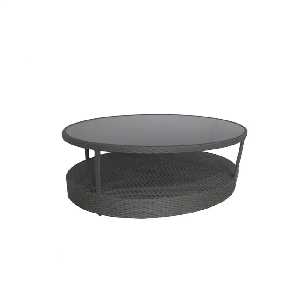 
Black round shape 10 seater sofa set designs patio garden rattan sectional furniture 