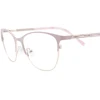 Pink Metal Color Combined Optical Eye Frame Hand Made Fashion Crystal Decoration Ladies Optical Frame Occhiali Da Vista Donna
