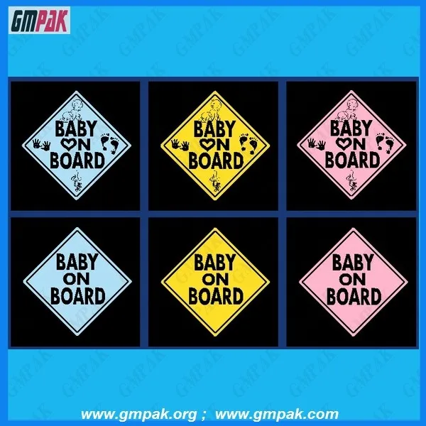 Car Window Warning Signs with Suction Cup Custom Baby On Board Sign