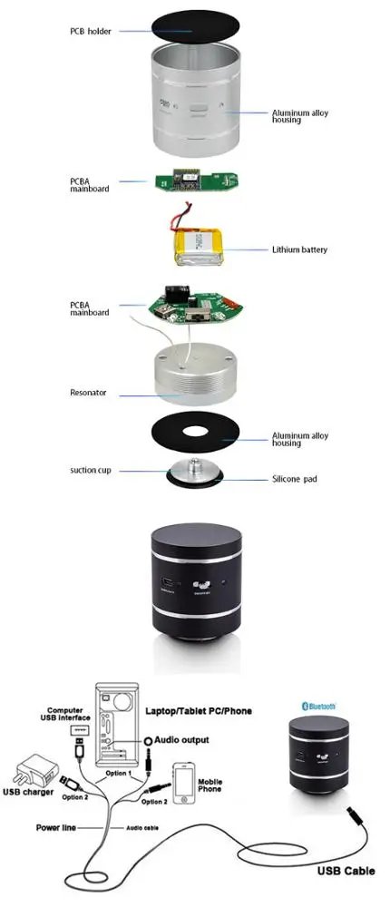 Adin vibration speaker B1BT 10W super bass bluetooth altavoz