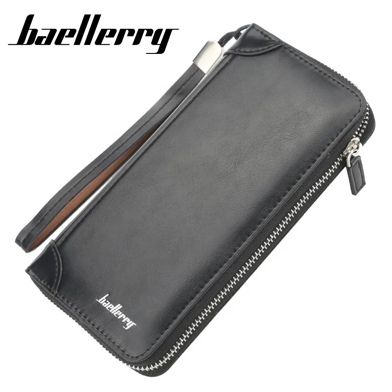 

Baellerry 2017 Business Matte Men PU Leather High Capacity Long Zipper Wallet Male Multi-function Card Holder Handbags, Blue,light tan,khaki,coffee