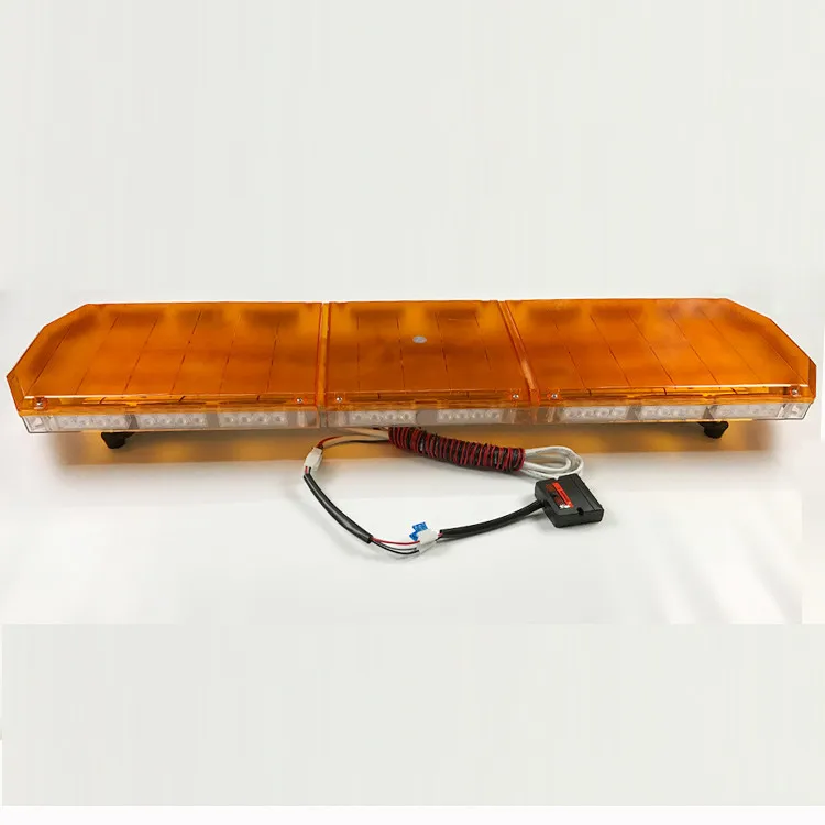 Barre Lumineuse LED Stroboscopique Ambre 99cm - 70 LED Haute Intensité - 15 Modes Clignotants - IP65 étanche - Pour Camion Et Chantier 12-24V - 5