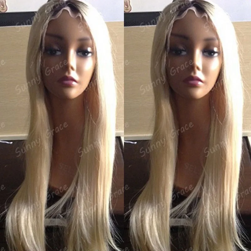 

Top quality fashion straight 26inch ombre 613 color full lace wig human hair lace front wig with baby hair, N/a