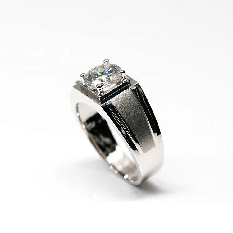 

18K Solid White Gold Prong Ring VVS Moissanite Diamond Ring