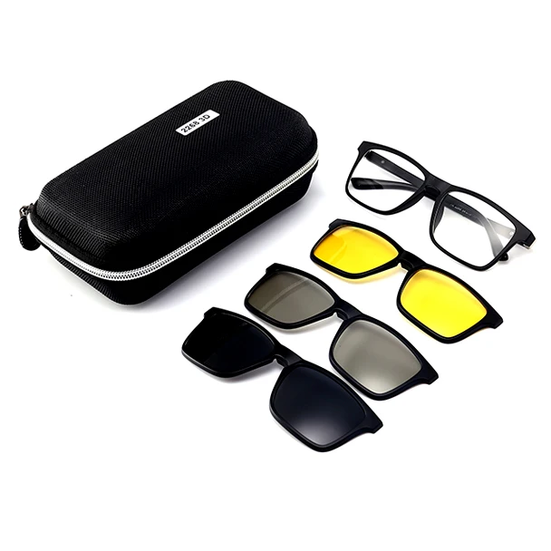 

DLCTR2268 3D HD Night Vision Polarized TR Sunglasses Set with Magnetic Clip ons