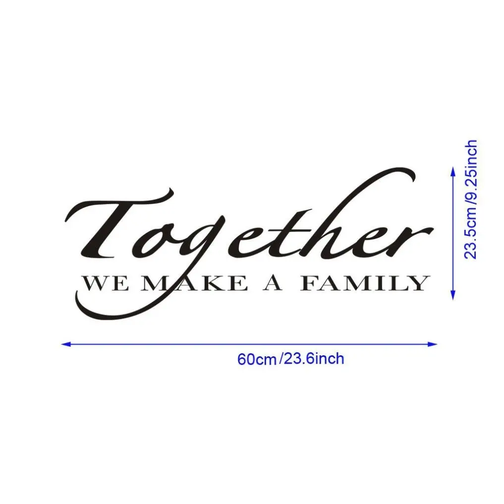 Rumas Together We Make A Family Letters Print Wall Stickers Decal Vinyl Art Mural Decor