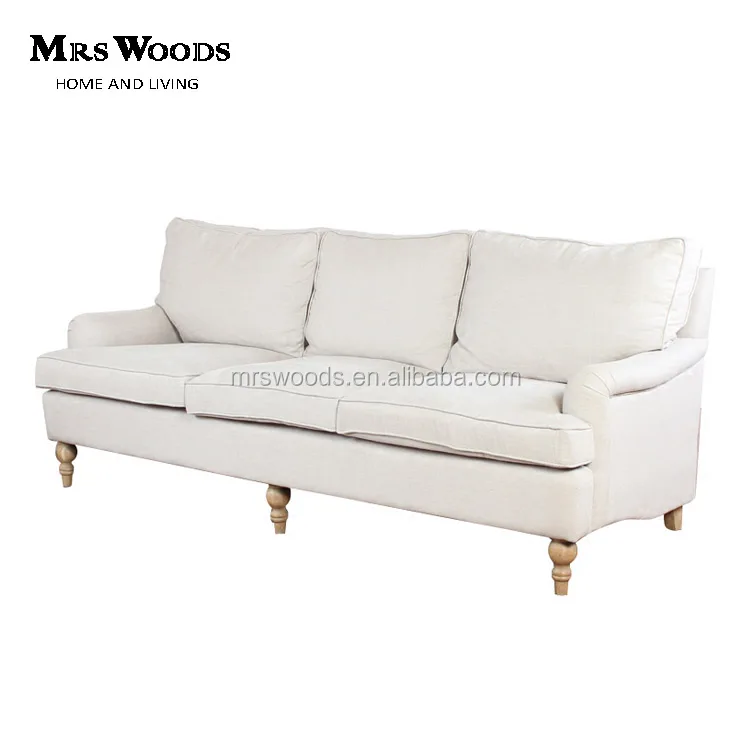 Natural Linen Upholstered English Rolled Arm Sofa View English Rolled Arm Sofa Mrs Woods Product Details From Ningbo Mrs Woods Home Furnishings Co