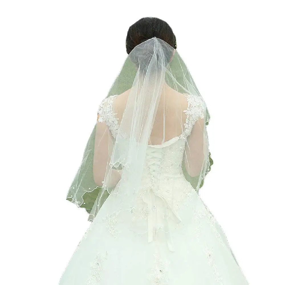 Doragrace Cathedral Length Lace Edge Bridal Head Veil With Comb Long Wedding Veil White Ivory