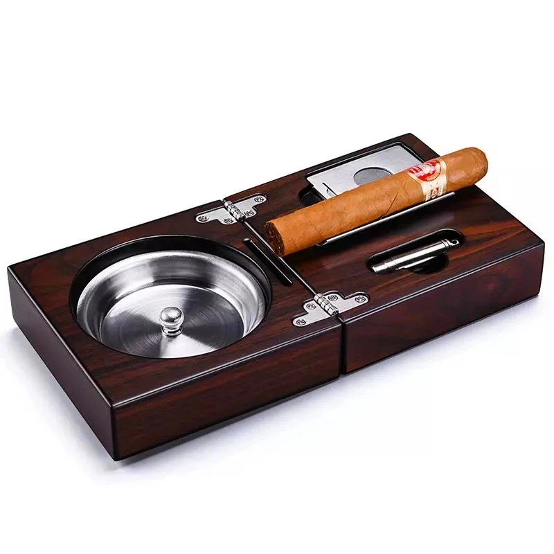 Luxury Rose Wood Cigar Ashtray Custom Cigar Ashtray With Accessories ...