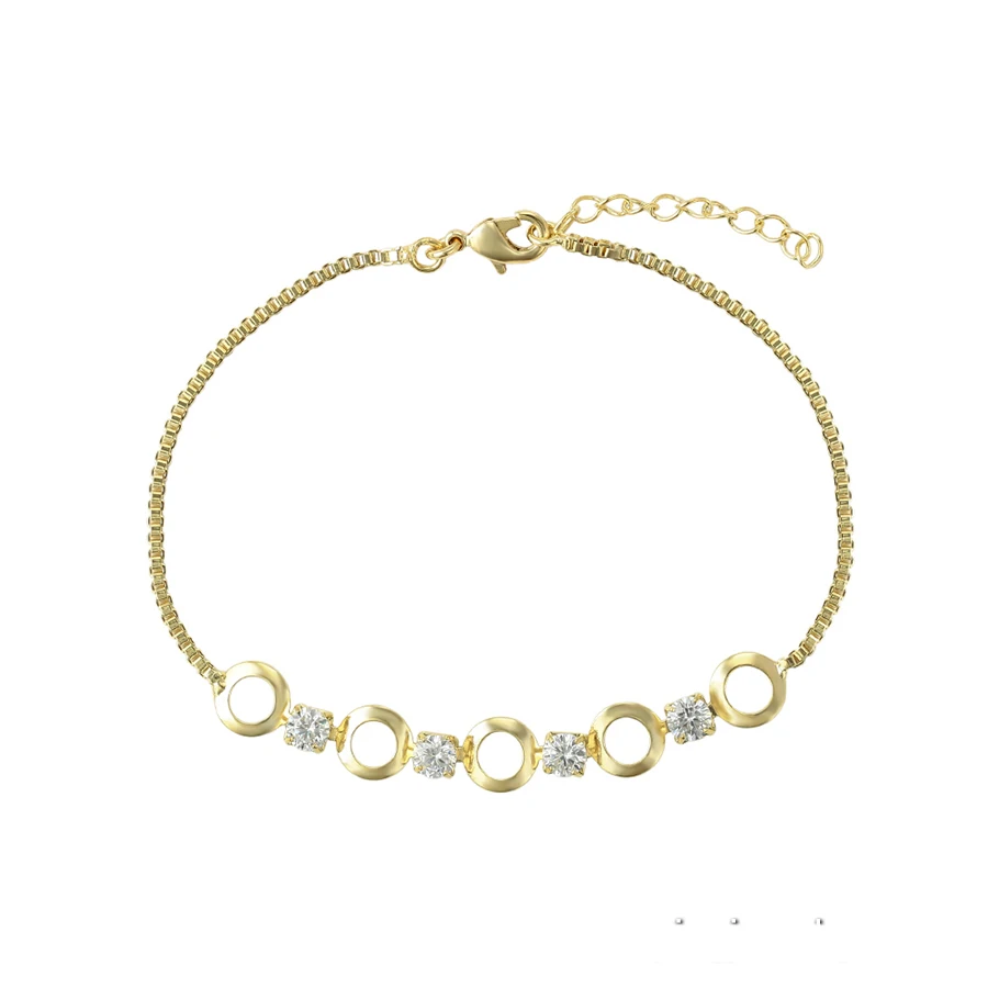 

75717 xuping diamond bracelet, 14k gold plated new handmade bracelets