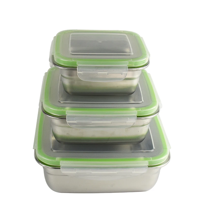 Eco Friendly And Reusable Snack Food Nesting Containers Stainless Steel Lunch Box Food Storage 0312