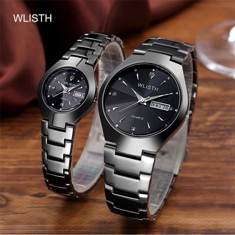 

WLISTH Q356 brand men's luminous watch tungsten steel color waterproof fashion student couple watch male calendar quartz watch