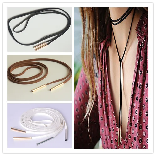 

MYLOVE ML230 5mm width 160cm length women long black leather rope choker collar necklace