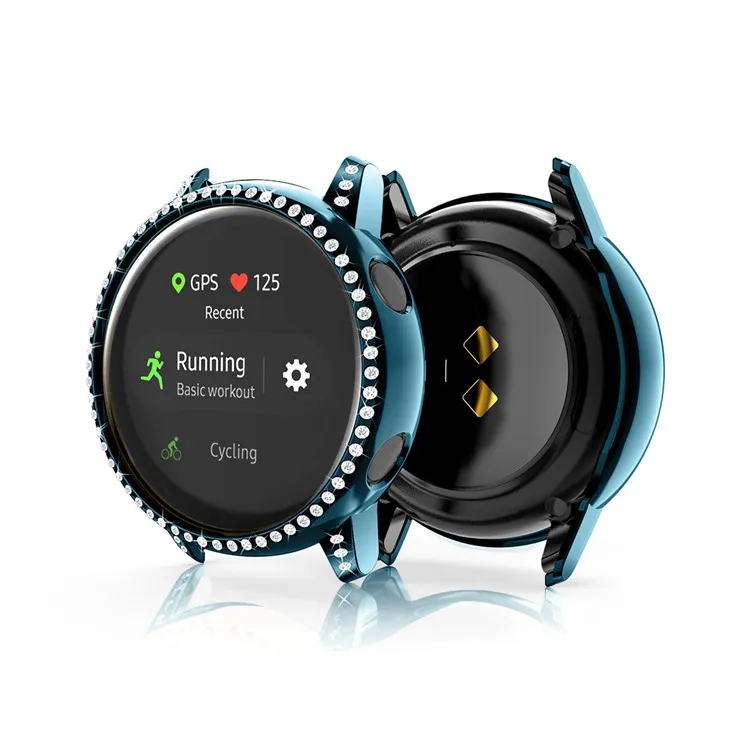 

Bling Protector Case for Samsung Galaxy Watch Active 2 40/44mm Diamond Rhinestone Protective Cover Bumper Frame, Rose, silver, gold, ect.