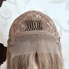 Custom 20" color 12# natural looking lace front jewish wigs silk top human virgin hair blond Kosher wig