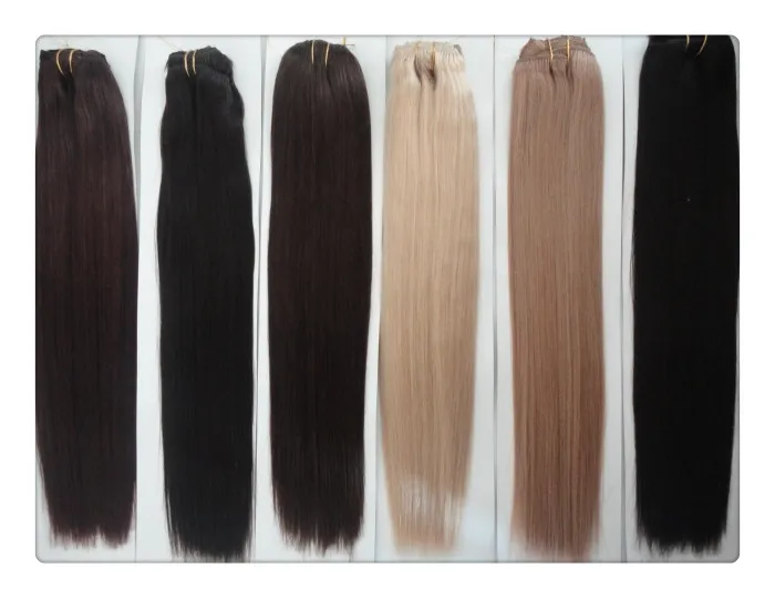 

Top Quality Virgin hair weft with thick end remy hair extensions 8-24" length hair