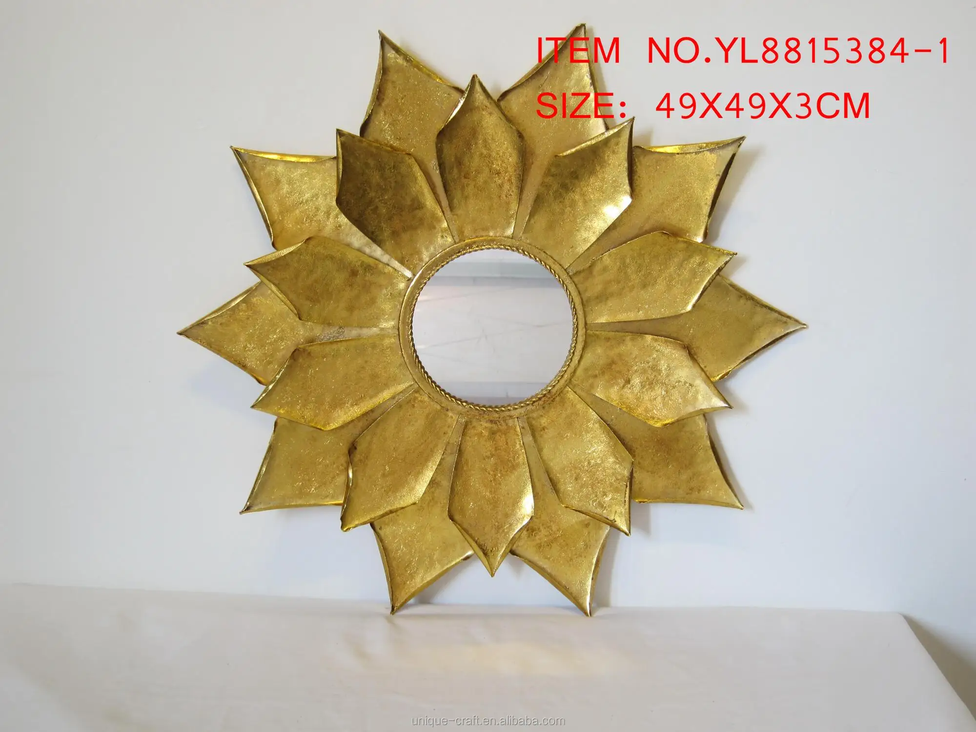 Gold Silver Bronze Antique Round Flower Shape Large Wall Mirror Decorative