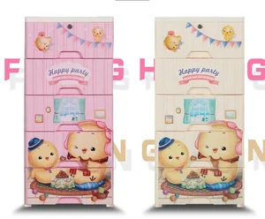 Image of Baby Plastic Divided Drawer Wardrobe Clothing Storage Drawers