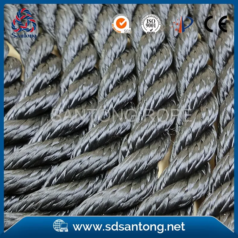 High performance customized package and size Nylon/ Polyester 3 strand twisted dock line rope for sailboat, yacht marine rope