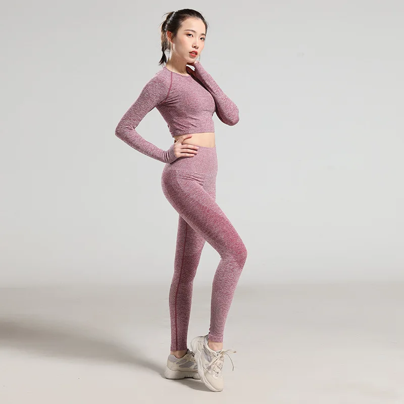 

custom women high waisted tight workout active apparel athletic wear clothing leggings fitness seamless yoga set, N/a