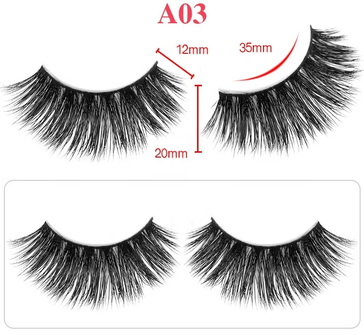 

Highknight 5 Pairs Natural Thick Mink Hair 3D Natural Long Eyelashes, Natural black