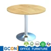 Simple circular wood veneer visitor dining room coffee table