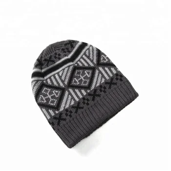 Geometric Men S Chunky Knit Hats Aztec Beanie Winter Custom Jacquard Beanie Hat For Mens Buy Chunky Beanie Hat Knitting Pattern Free Aztec Beanies