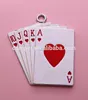 Metal Jewelry Red Apricot 10 J Q K A Enamel Charm Pendant
