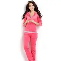 

Womens Velour Tracksuit Set Soft Sports Joggers Outfits Zip Up Hoodies and Sweatpants 2 Pieces Tracksuits