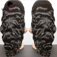

Raw indian hair cuticle aligned full lace wigs natural black 150% density human hair full lace wig
