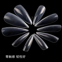 

TSZS ABS 500pcs Pre-designed transparent stiletto false full cover nail tip for children,kids age private label