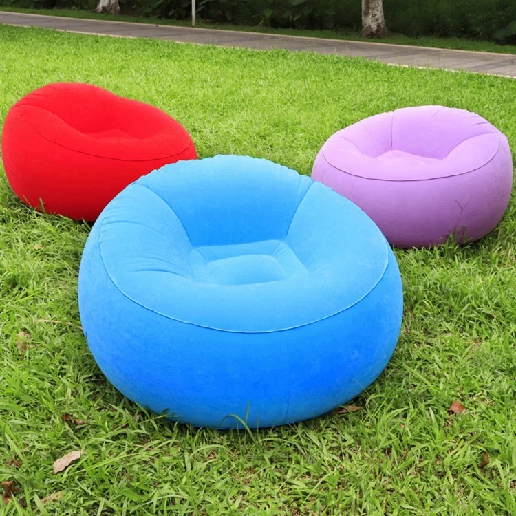 New Pvc Flocking Inflatable Living Room Relax Air Chair Sofa Single