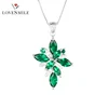 Newest prong setting 925 silver wholesale NANO Green jewelry gemstone pendant