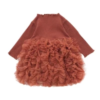 

H3478/ Boutique new design irregular hem gauze dress for baby girls