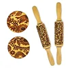 Wholesale engraved beech wood fondant embossed rolling pin