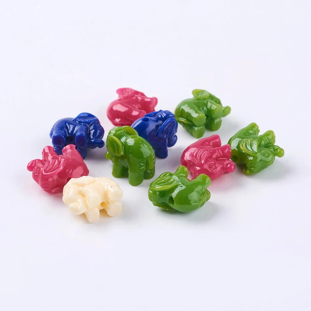 

Pandahall Wholesale Chinese Unique Elephant Mixed Color Resin Beads