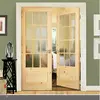 Knotty Pine with Frosted Glass Double French Wood Door