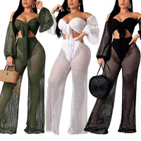 

90305-MX50 off the shoulder clothing summer Hollow Out jumpsuit for women
