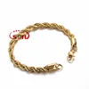 6MM 316L Stainless Steel Bracelet Necklace Singapore Rope Chains Trendy 6MM Thick 18K Gold Plated Men Jewelry Bracelet