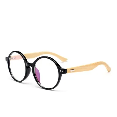 

HDCRAFTER bamboo leg round frame eyeglasses fashion wooden ladies eyewear transparent men glasses frames dropshipping