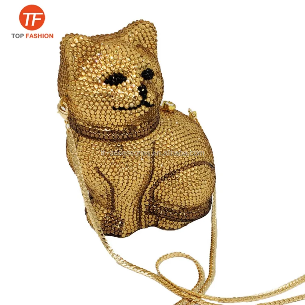 China Factory Wholesales Crystal Rhinestone Clutch Evening Bag For Formal Party Diamond 3d Fox