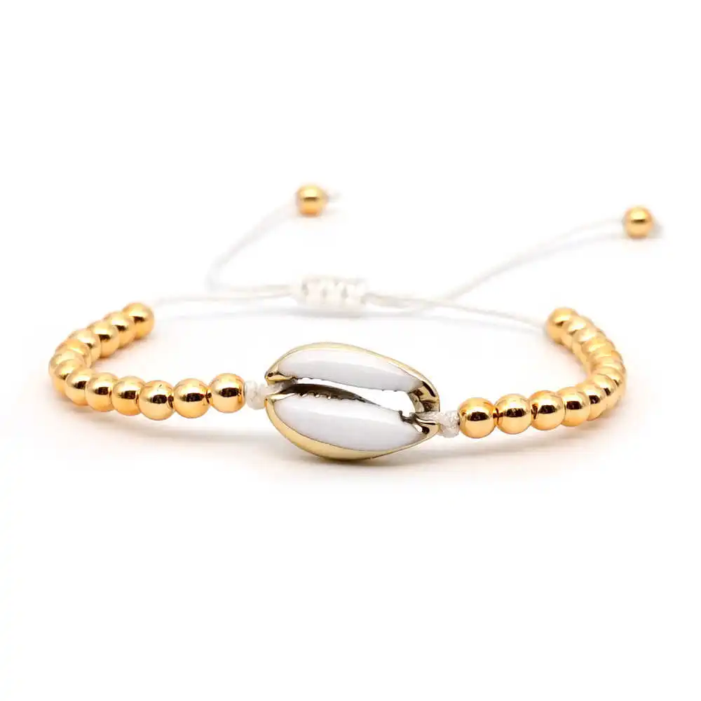 

Fashion Bohemia Oil Drip Shell Miyuki Bracelet Gold Beaded Bracelet Jewelry Unisex Adjustable String Bracelets Wholesale, Please check the color options