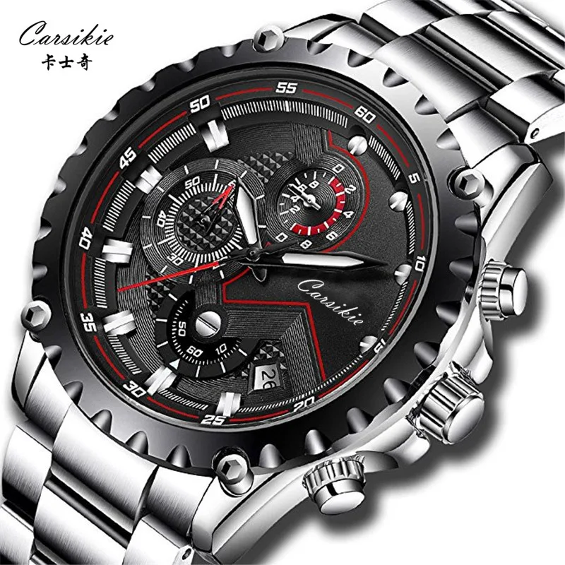 

New Fashion Mens Watches Top Brand Luxury Military Quartz Watch Leather Waterproof Sport Chronograph Watch Men, Black, sliver and so on