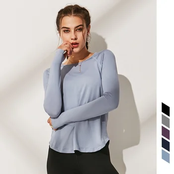 2019 New Oem Design Label Logo Women S Active Workout Yoga Sports Long Sleeve T Shirt Athletic Running Gym Tops Buy Long Sleeve T Shirt Women Long