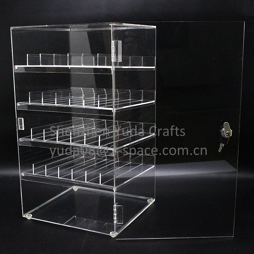 Clear Nail Polish Display Acrylic Locking Perspex Cosmetic Case