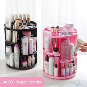 Image of New Fashion 360-degree Rotating Makeup Organizer Brush Holder Jewelry Organizer Case Jewelry Makeup Cosmetic Storage Box Shelf