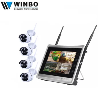 Onvif Play And Plug 4ch Lcd Nvr Waterproof Outdoor Wireless Ip Cameras